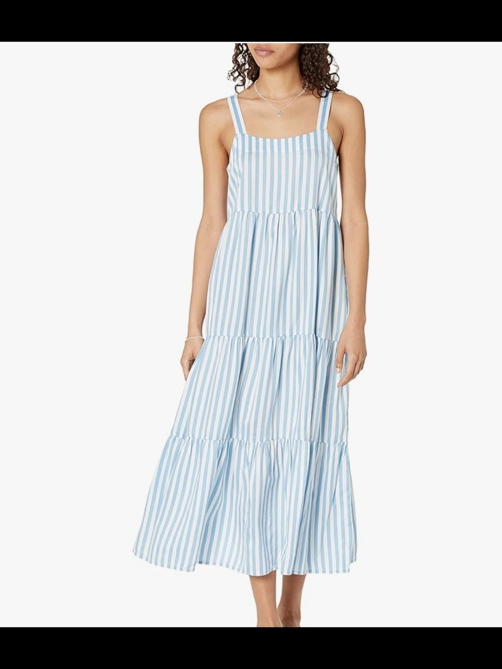 The Drop Light Blue Stripe Tiered Maxi Dress - Women's Sundress